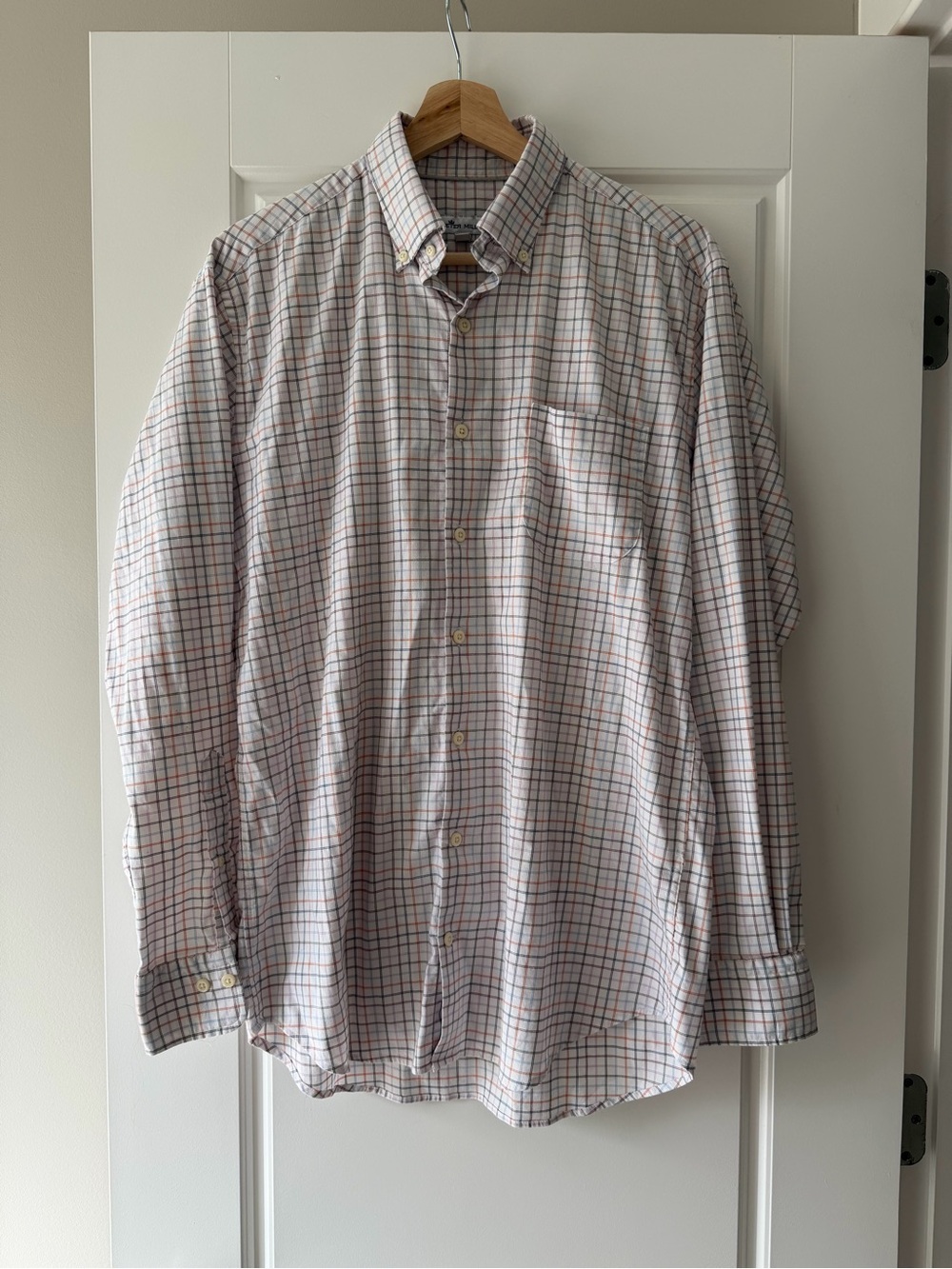 Men's Peter Millar Button Down - Checkered Pattern - Medium